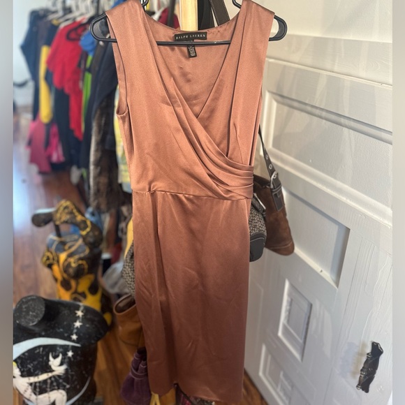 Vintage Ralph Lauren Black Label Dusty Rose Blush 100% silk dress - Picture 4 of 13